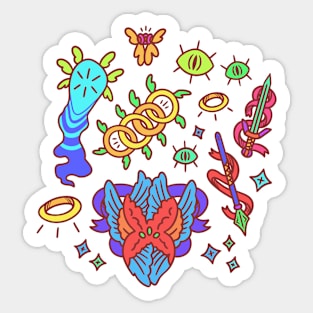 Pastel Angel Pattern: Neon Sticker